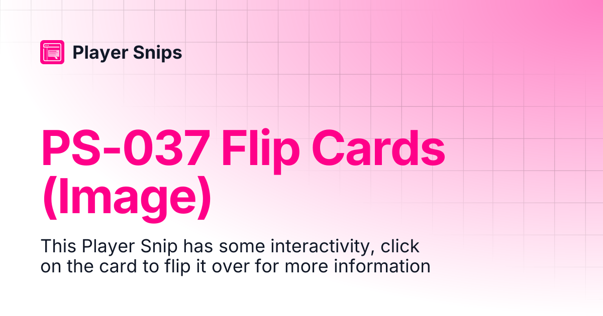PS-037 Flip Cards (Image) | Player Snips